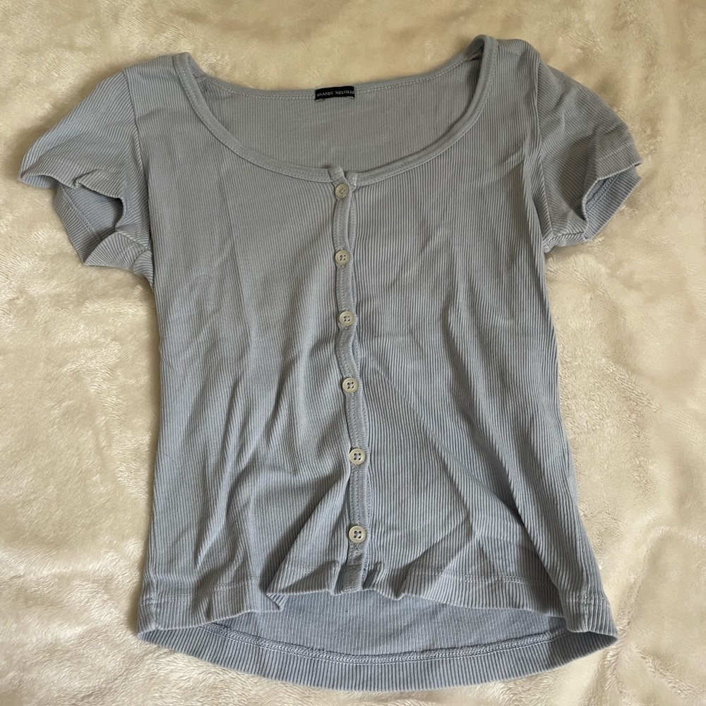 light blue button up brandy melville t-shirt